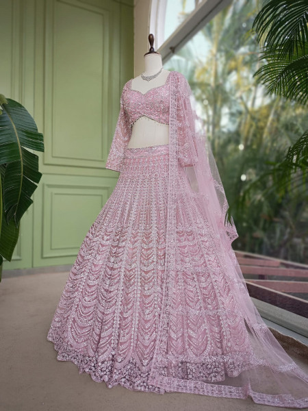 Roop-shrangaar  Pink Lehenga Set with Heavy Embroidery
