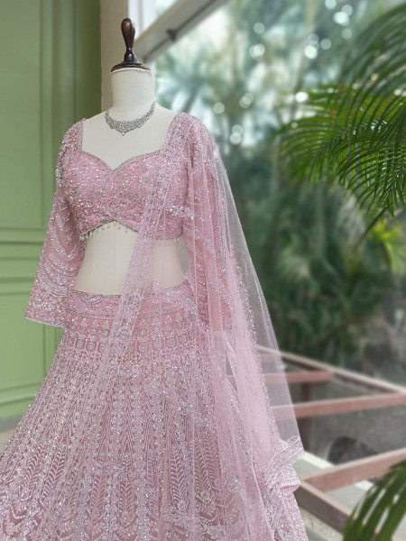 Roop-shrangaar  Pink Lehenga Set with Heavy Embroidery