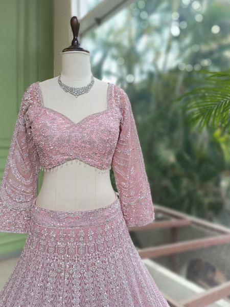 Roop-shrangaar  Pink Lehenga Set with Heavy Embroidery