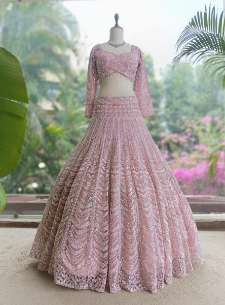 Roop-shrangaar  Pink Lehenga Set with Heavy Embroidery