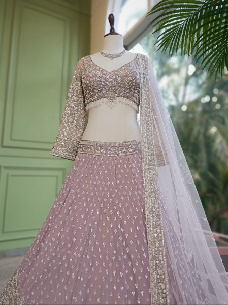 Neerja Purple Lehenga Set with Cut Dana & Sequin Work
