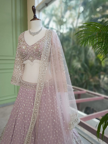 Neerja Purple Lehenga Set with Cut Dana & Sequin Work