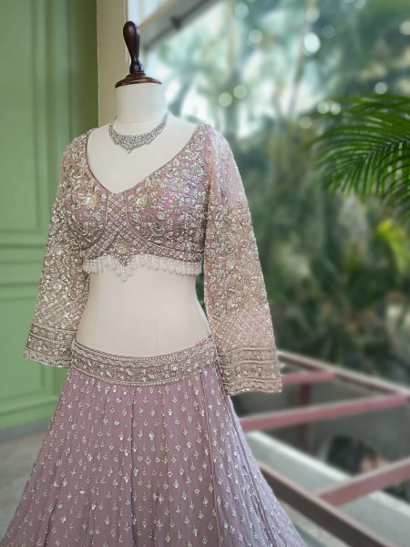 Neerja Purple Lehenga Set with Cut Dana & Sequin Work
