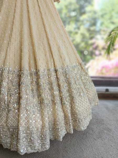 Neerja Cream Lehenga Set with Cut Dana & Sequin Work