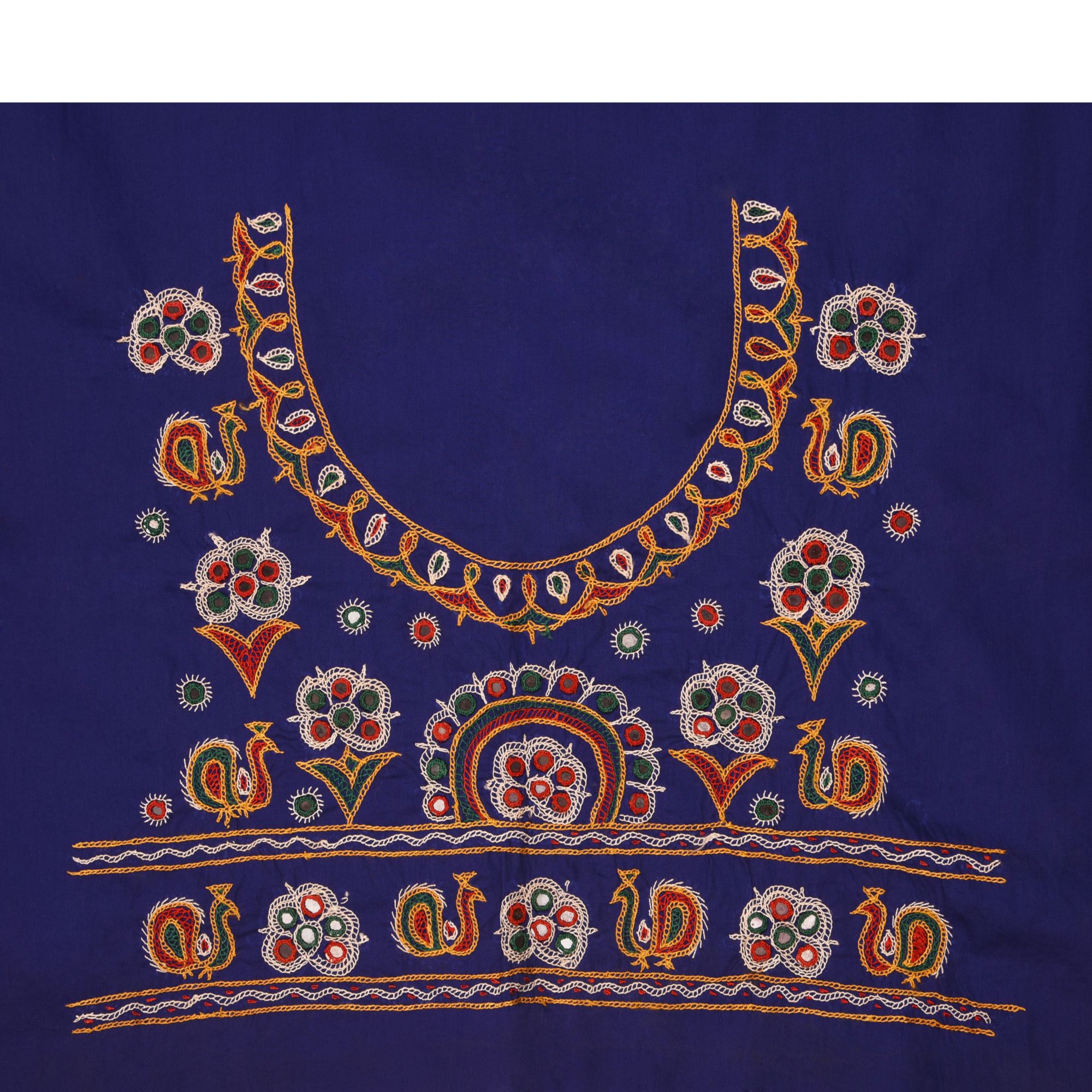 Intricately Hand Crafted Fashionable Traditional Designer Embroidered Cotton Blouse Piece from Kutch