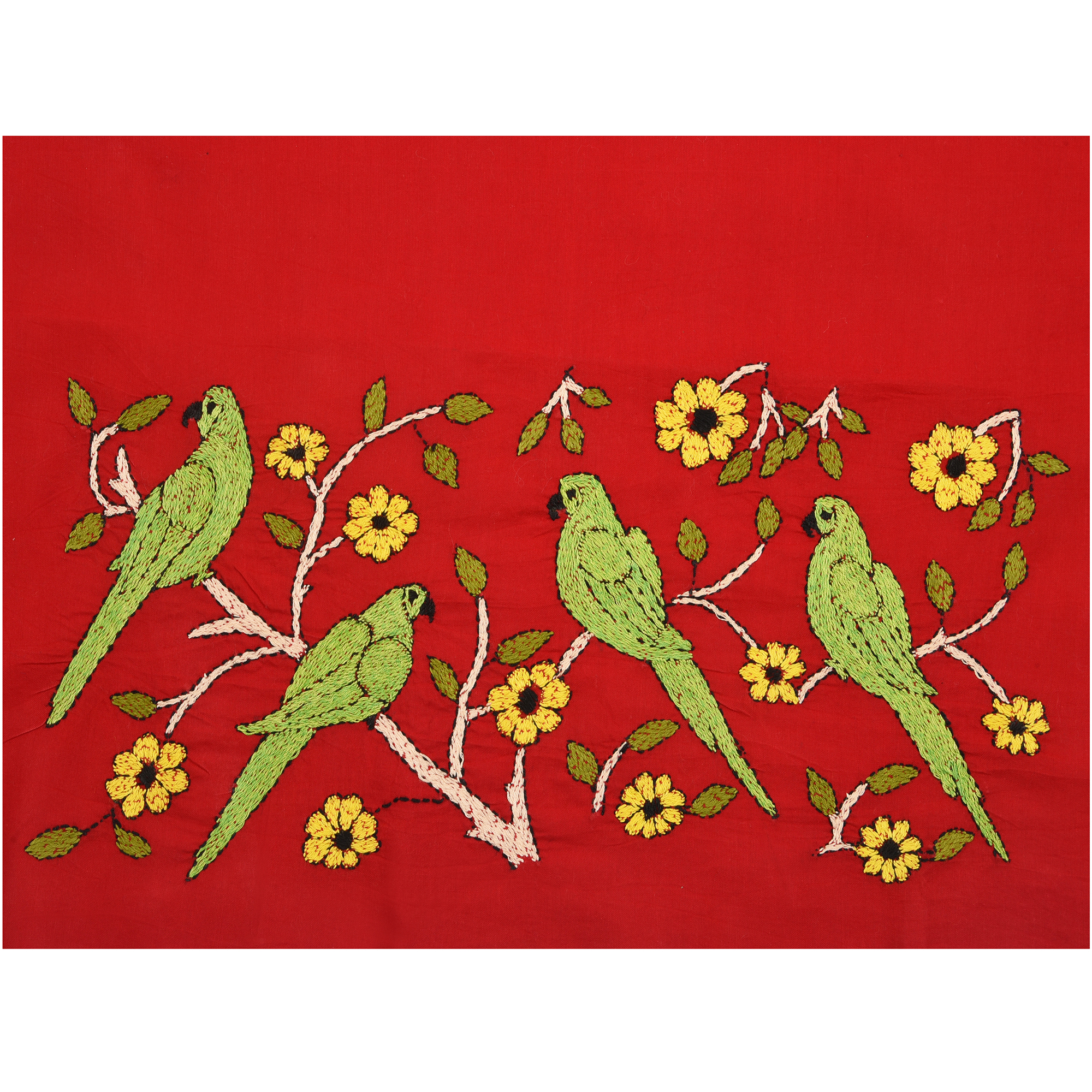 Intricately Hand Crafted Fashionable Designer Kantha Embroidered Cotton Blouse Piece