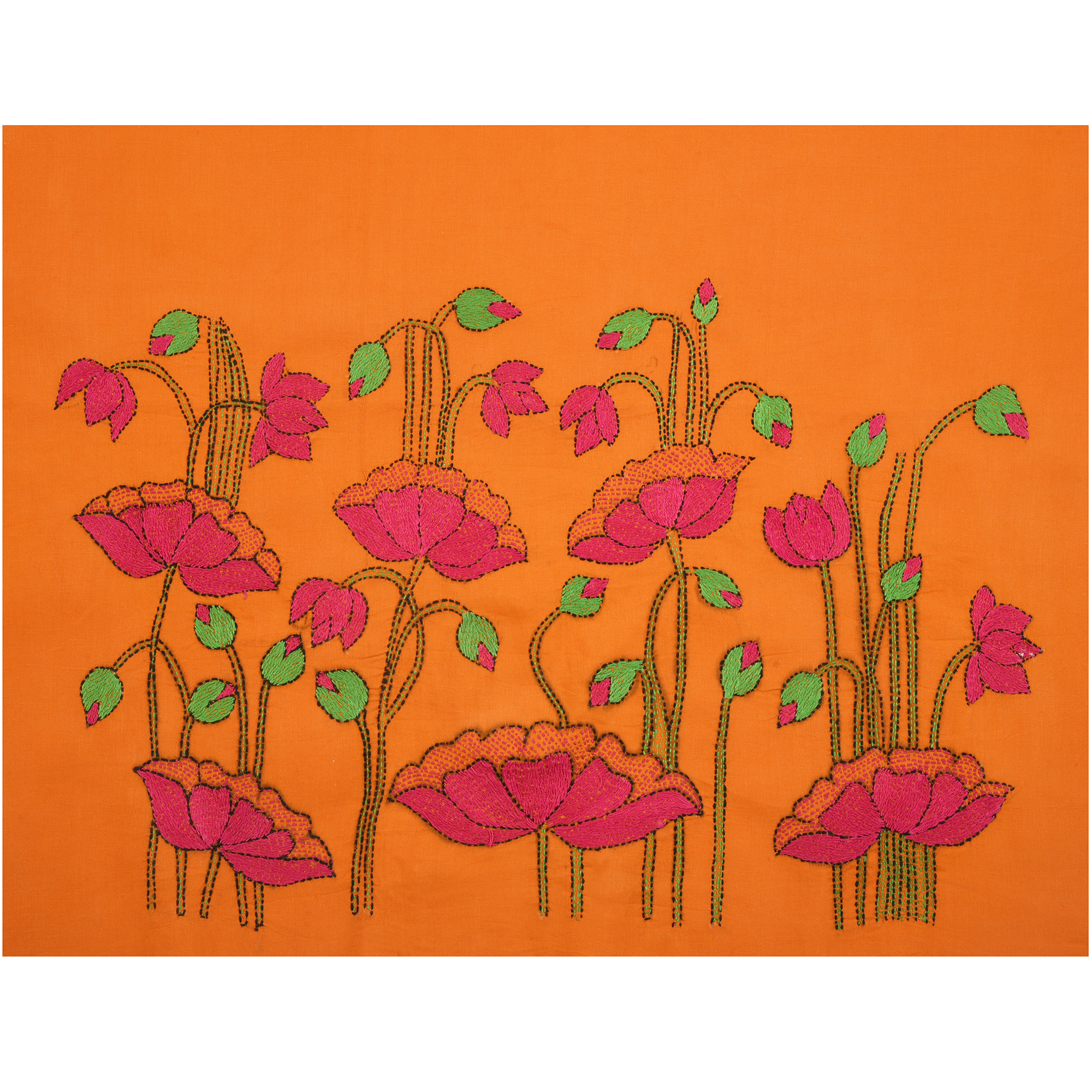 Intricately Hand Crafted Fashionable Designer Kantha Embroidered Cotton Blouse Piece