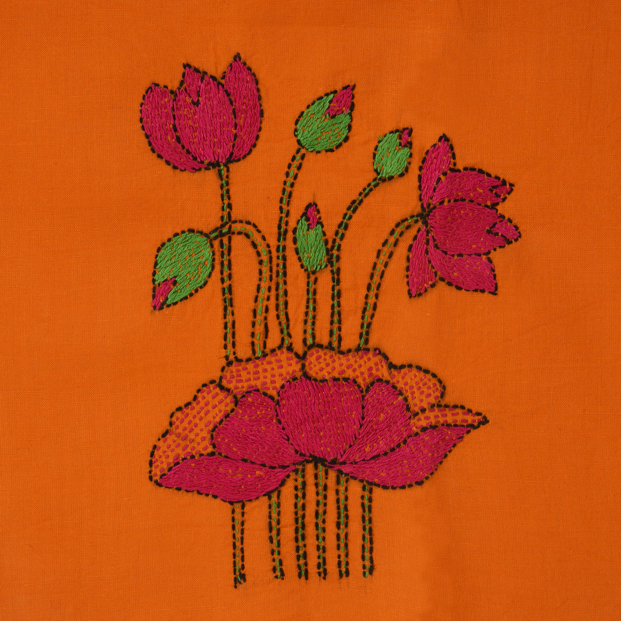 Intricately Hand Crafted Fashionable Designer Kantha Embroidered Cotton Blouse Piece