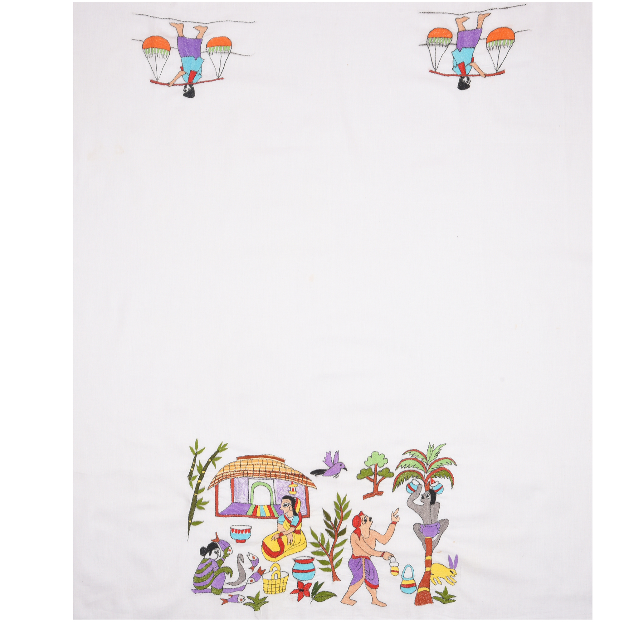 Intricately Hand Crafted Fashionable Designer Kantha Embroidered Cotton Blouse Piece