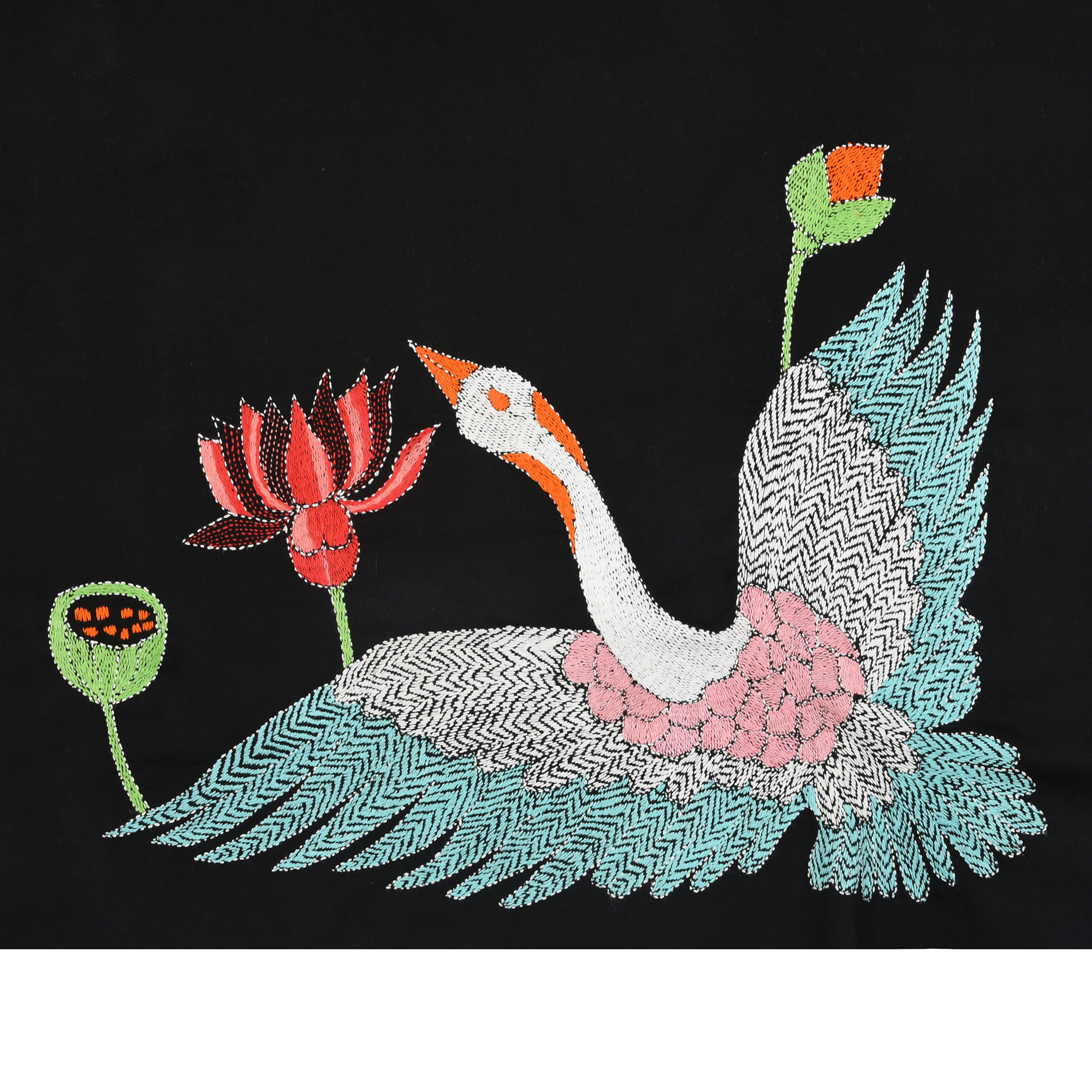 Intricately Hand Crafted Fashionable Designer Kantha Embroidered Cotton Blouse Piece