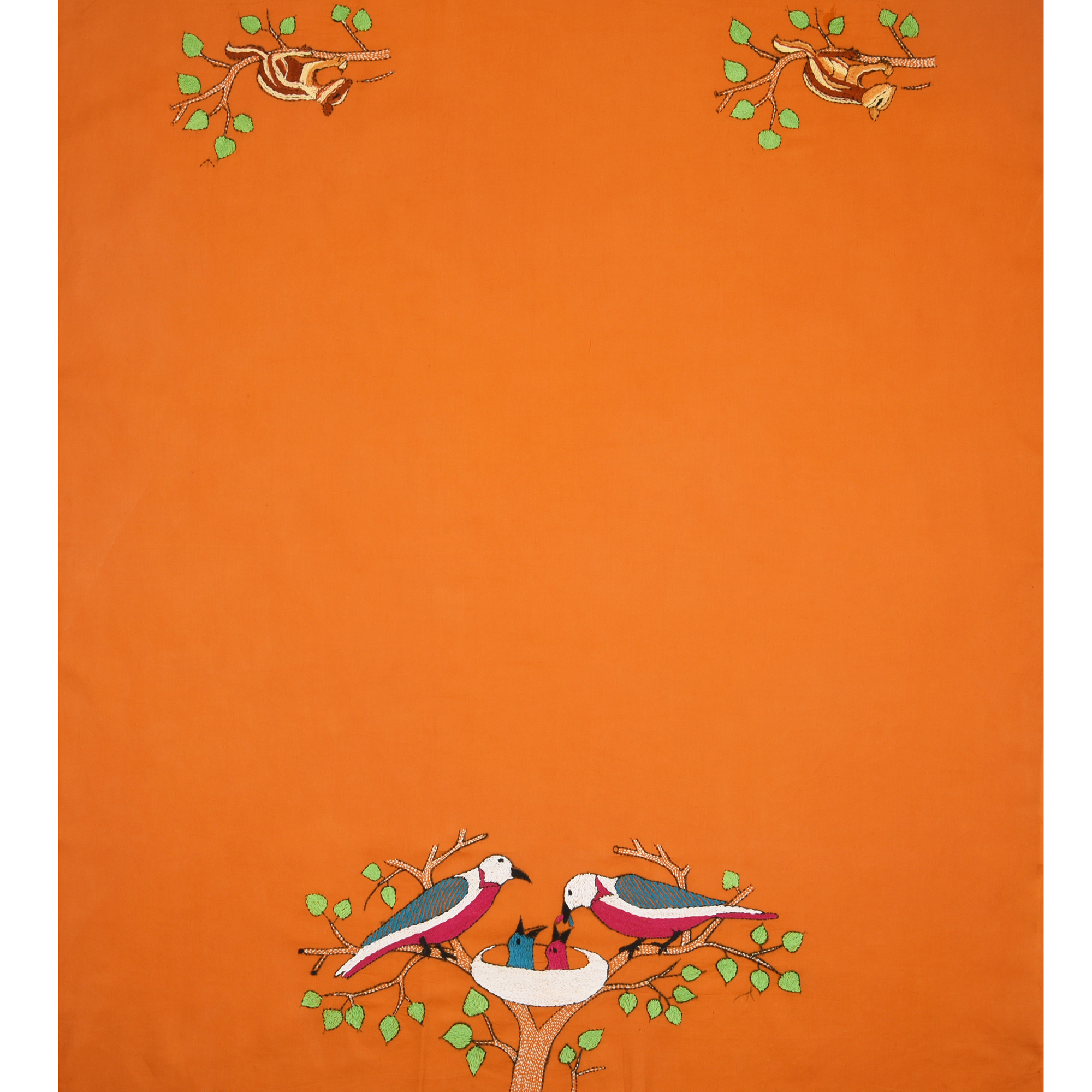 Intricately Hand Crafted Fashionable Designer Kantha Embroidered Cotton Blouse Piece