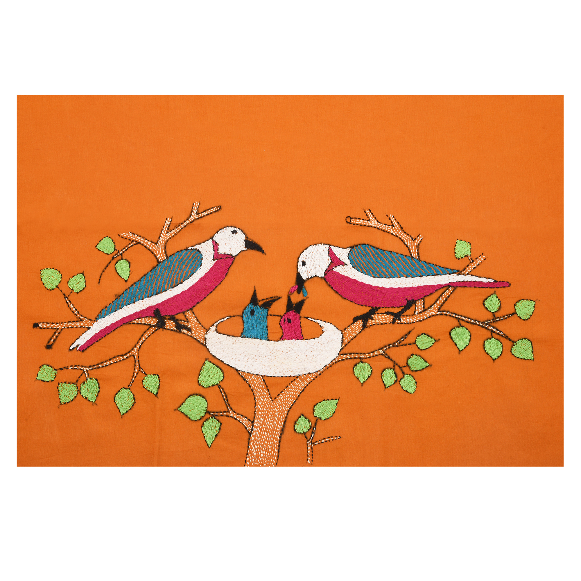 Intricately Hand Crafted Fashionable Designer Kantha Embroidered Cotton Blouse Piece