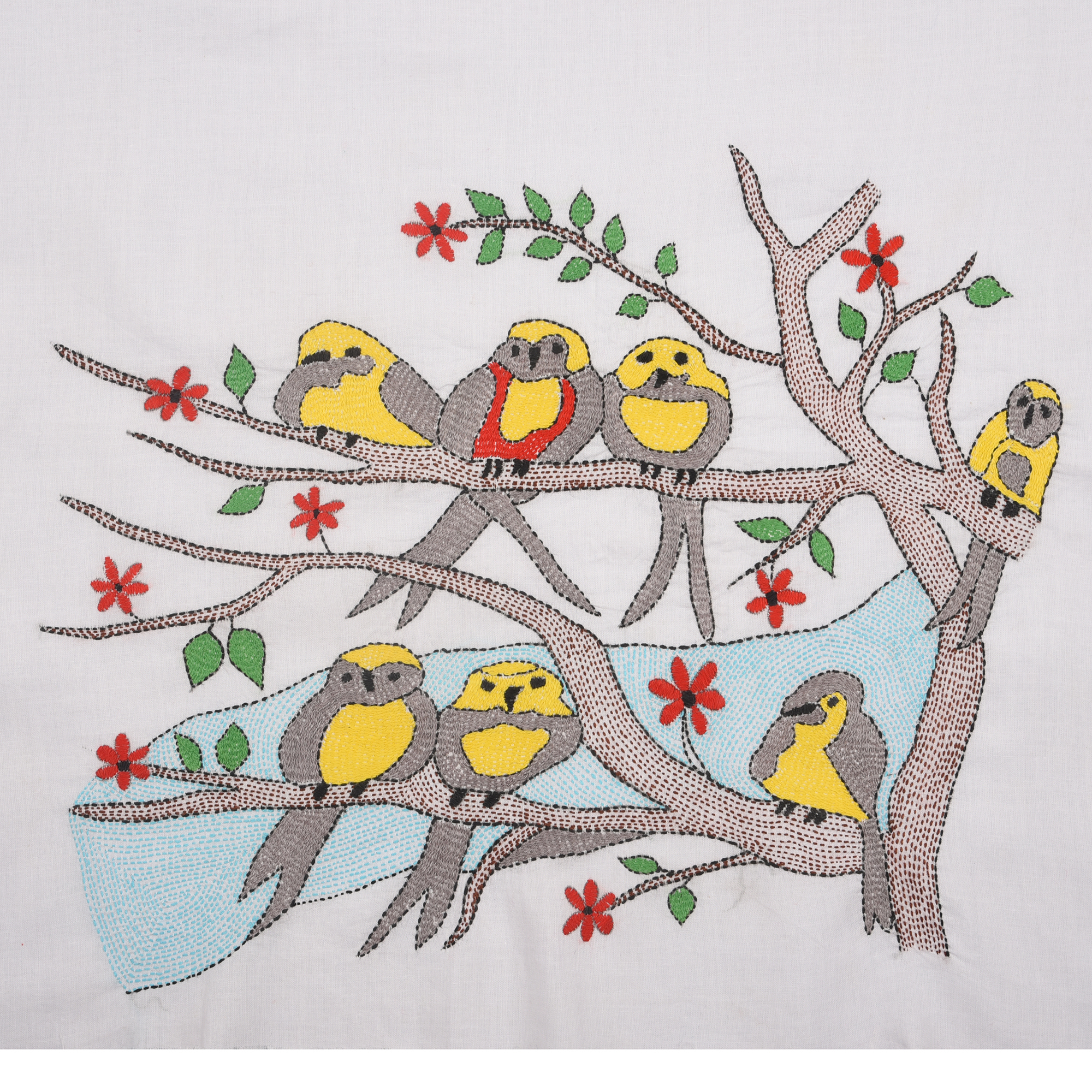 Intricately Hand Crafted Fashionable Designer Kantha Embroidered Cotton Blouse Piece