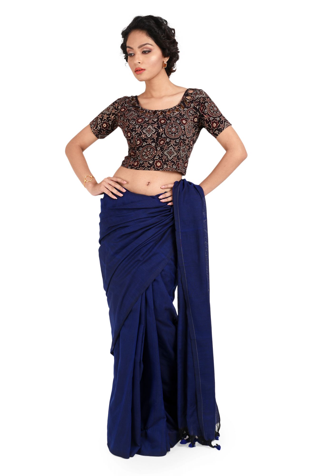 Organic Ajrakh Block Printed Designer Blouse