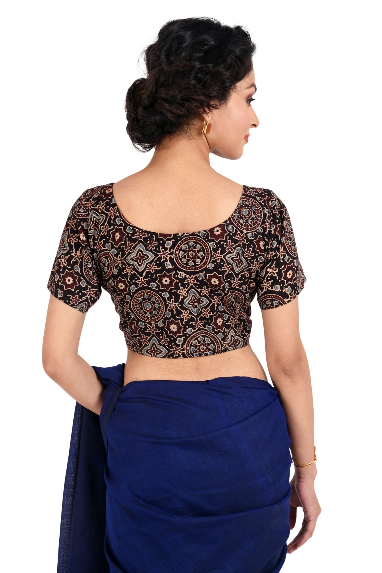 Organic Ajrakh Block Printed Designer Blouse