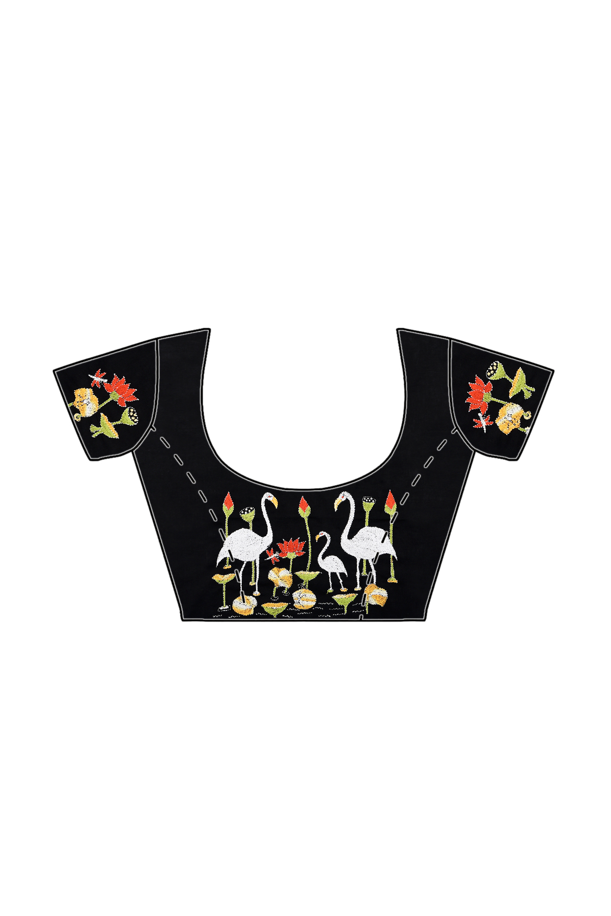 Intricately Hand Crafted Fashionable Designer Kantha Embroidered Cotton Blouse Piece