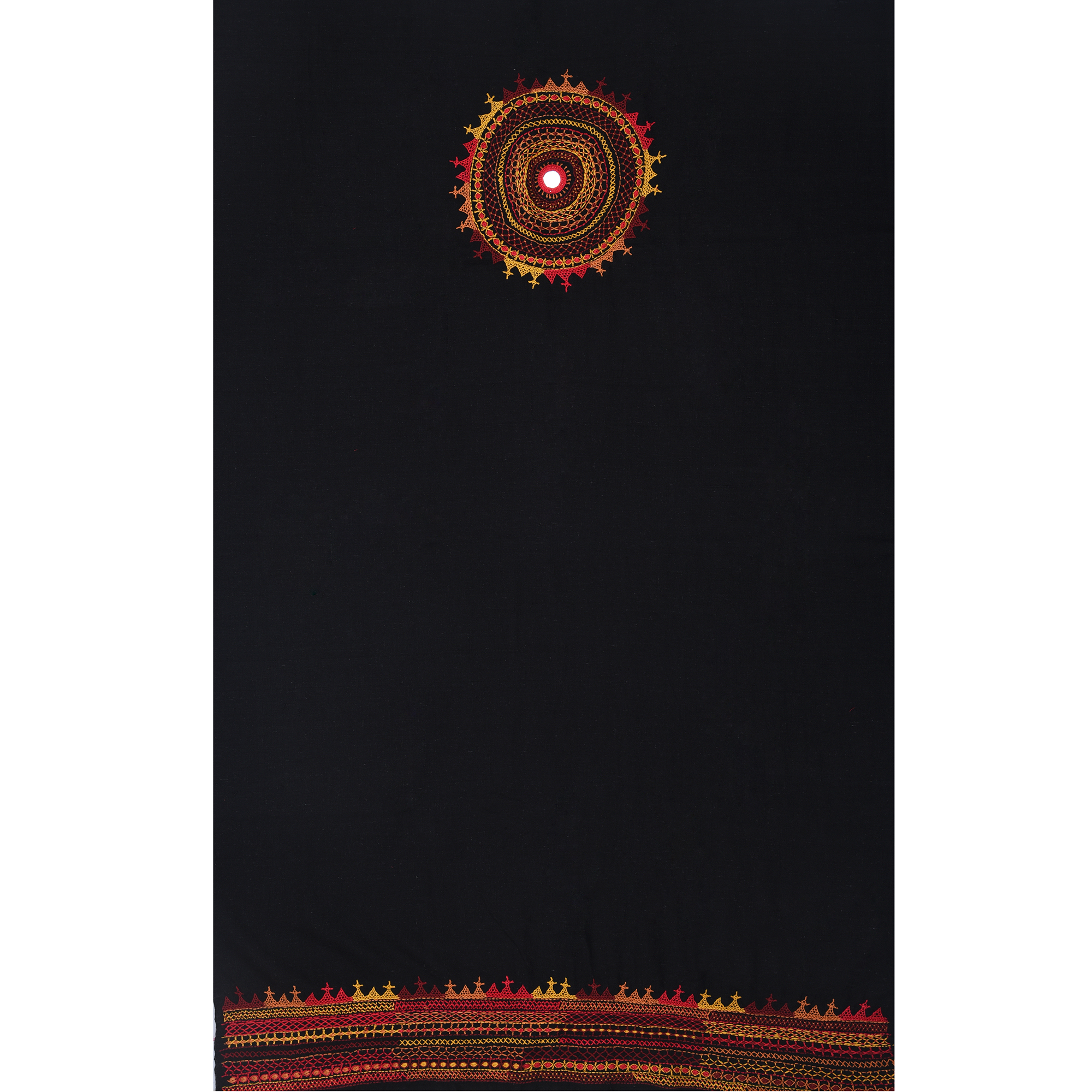 Intricately Hand Crafted Fashionable Traditional Designer Lambani Embroidery Thick Cotton Blouse Piece