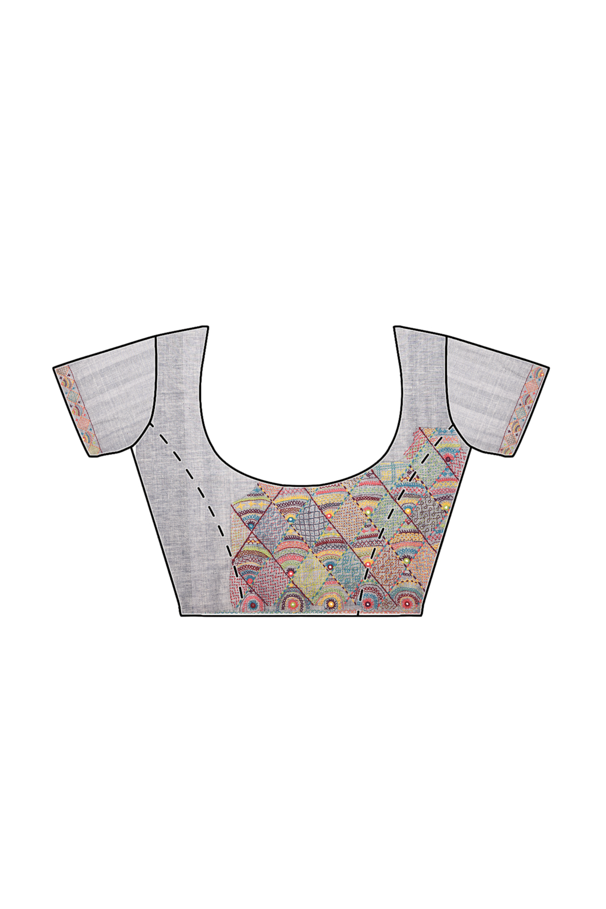 Intricately Hand Crafted Fashionable Traditional Designer Lambani Embroidery Thick Cotton Blouse Piece