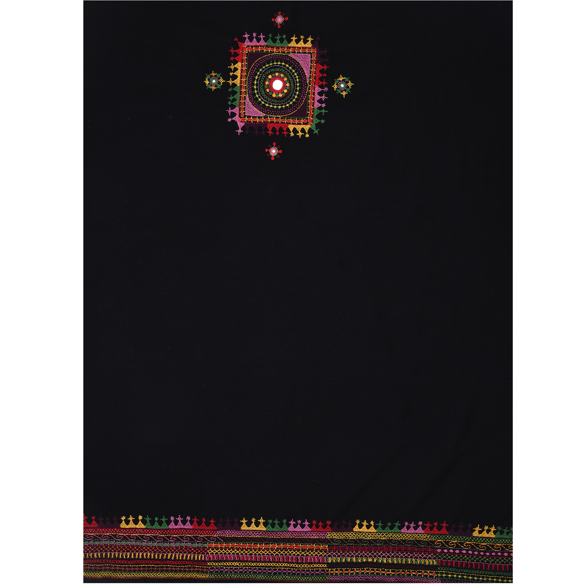 Intricately Hand Crafted Fashionable Traditional Designer Lambani Embroidery Thick Cotton Blouse Piece