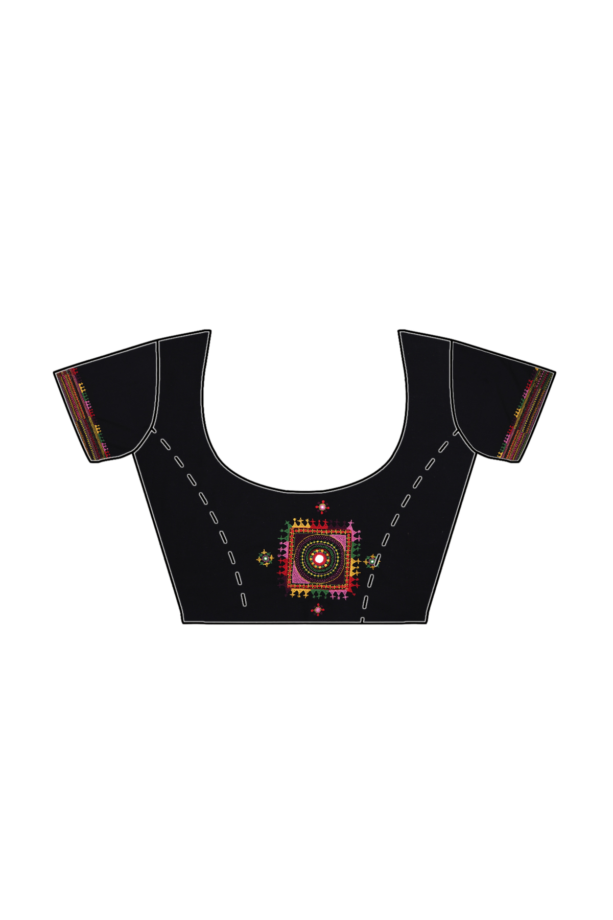 Intricately Hand Crafted Fashionable Traditional Designer Lambani Embroidery Thick Cotton Blouse Piece