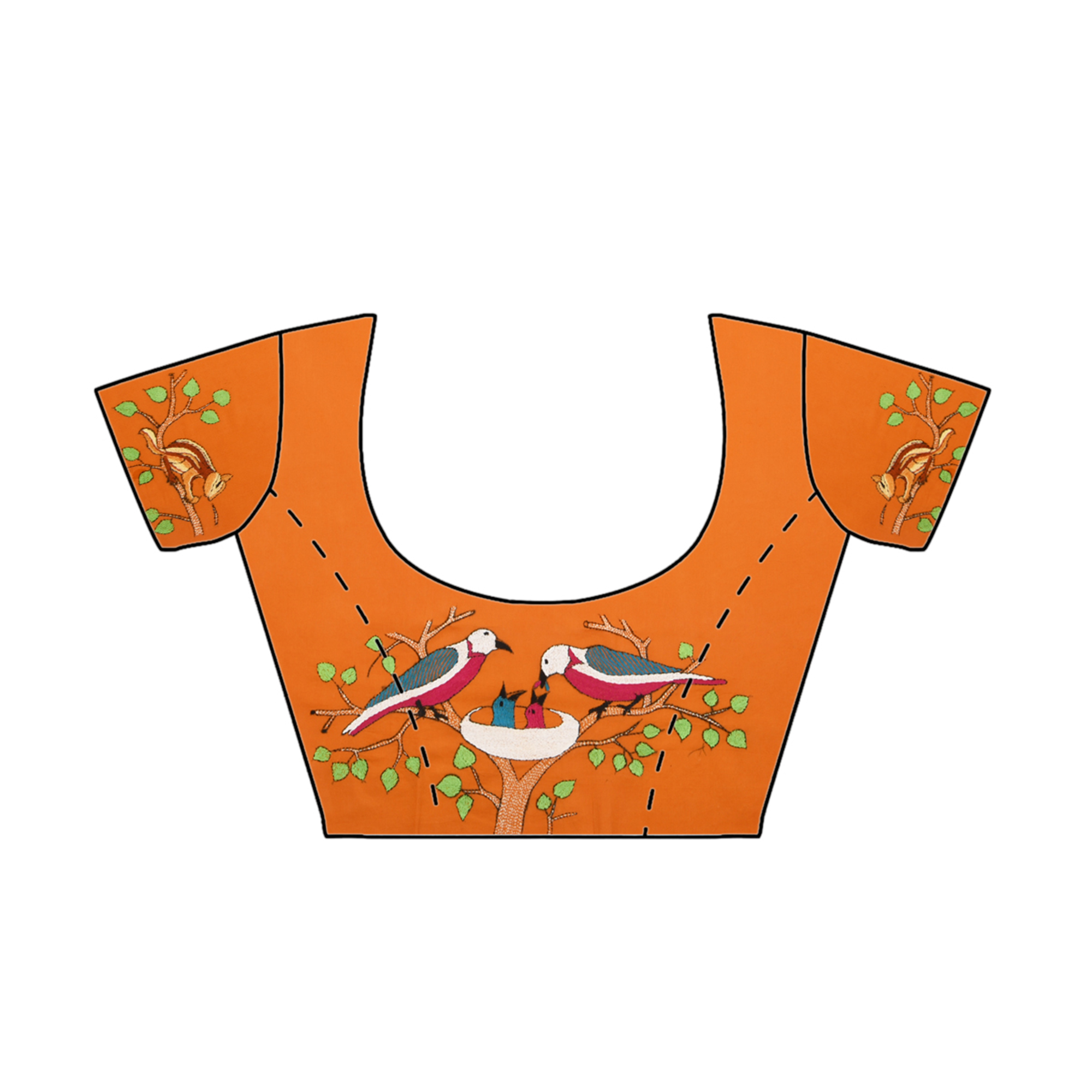 Intricately Hand Crafted Fashionable Designer Kantha Embroidered Cotton Blouse Piece