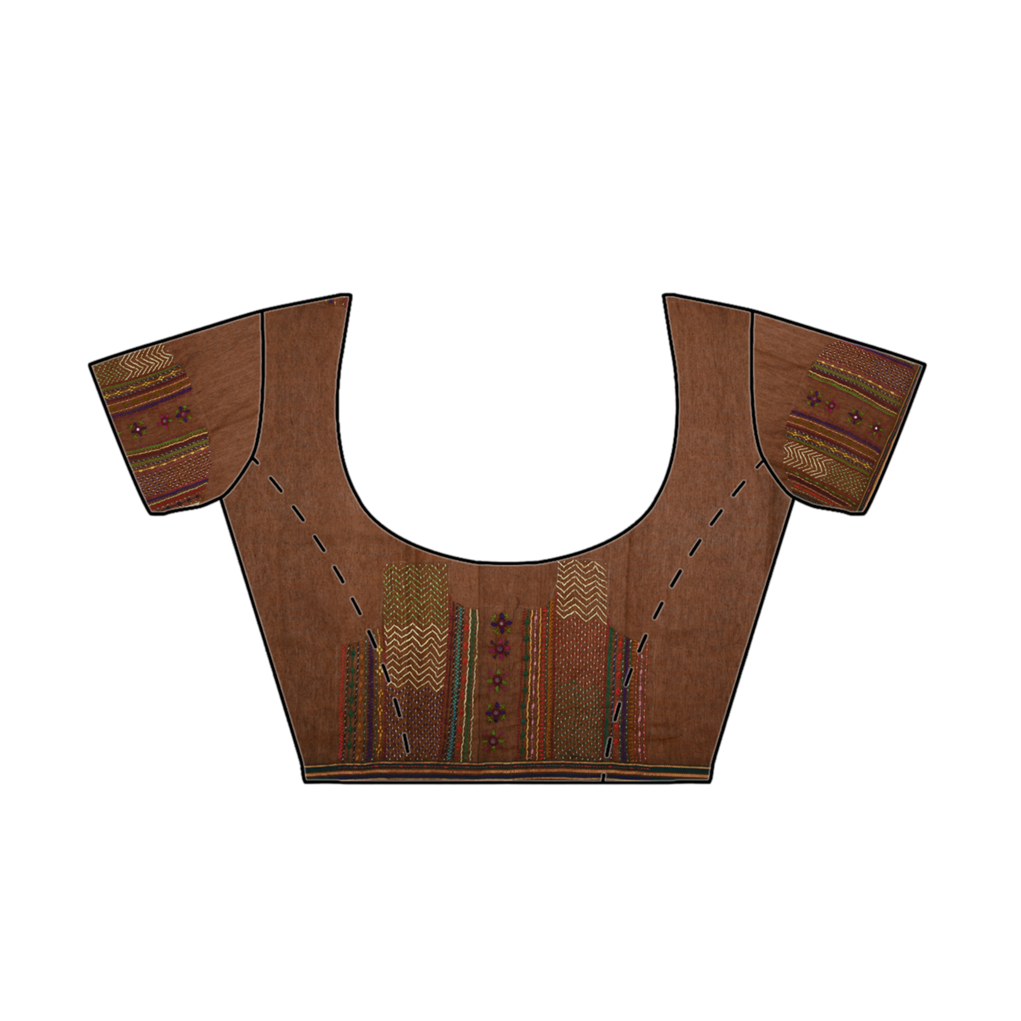 Intricately Hand Crafted Fashionable Designer Lambani Hand Embroidered Cotton Blouse Piece