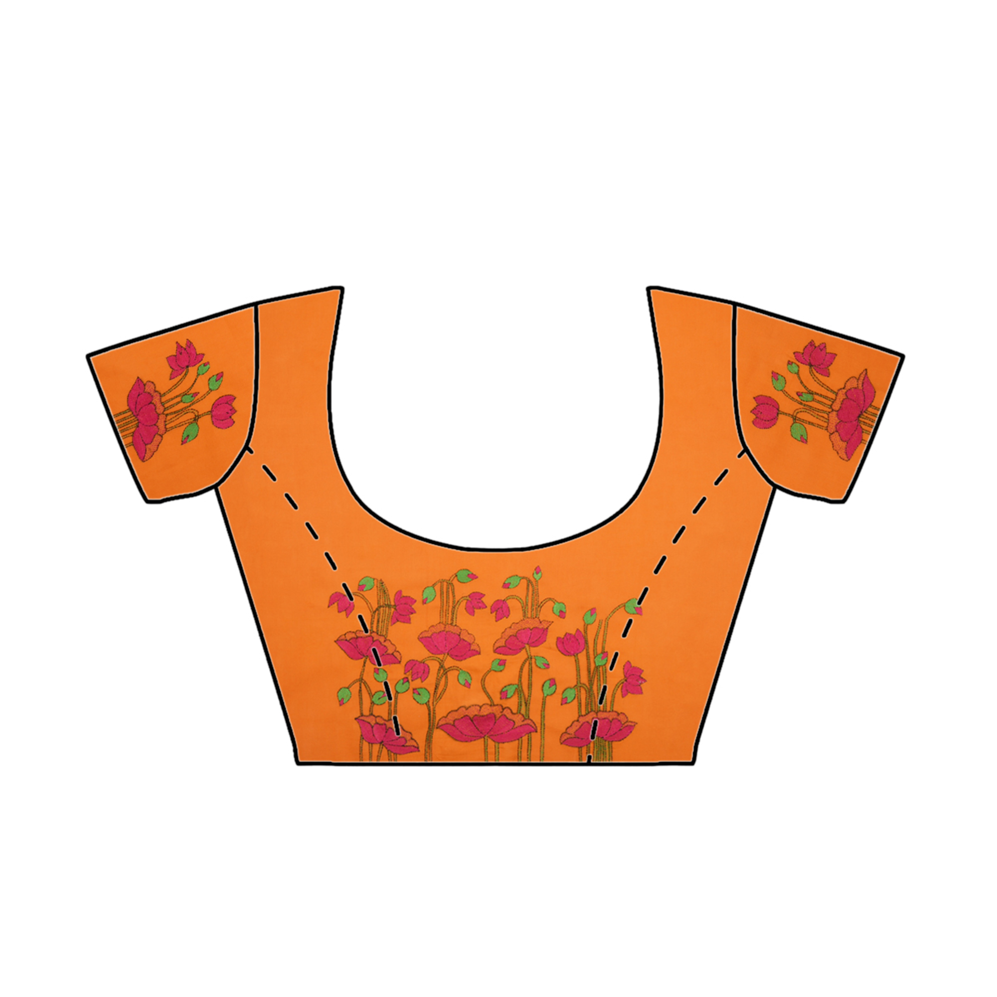 Intricately Hand Crafted Fashionable Designer Kantha Embroidered Cotton Blouse Piece