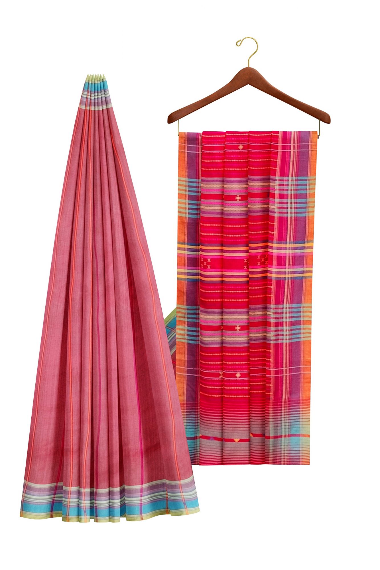 Handloom Woven Bhujodi Kutch Cotton Saree with Tassels