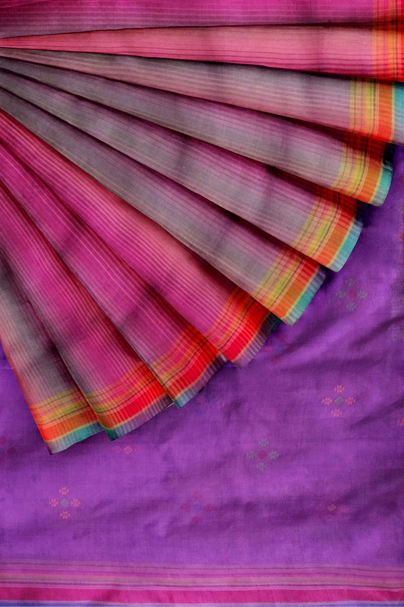 Handloom Woven Bhujodi Kutch Cotton Saree with Tassels