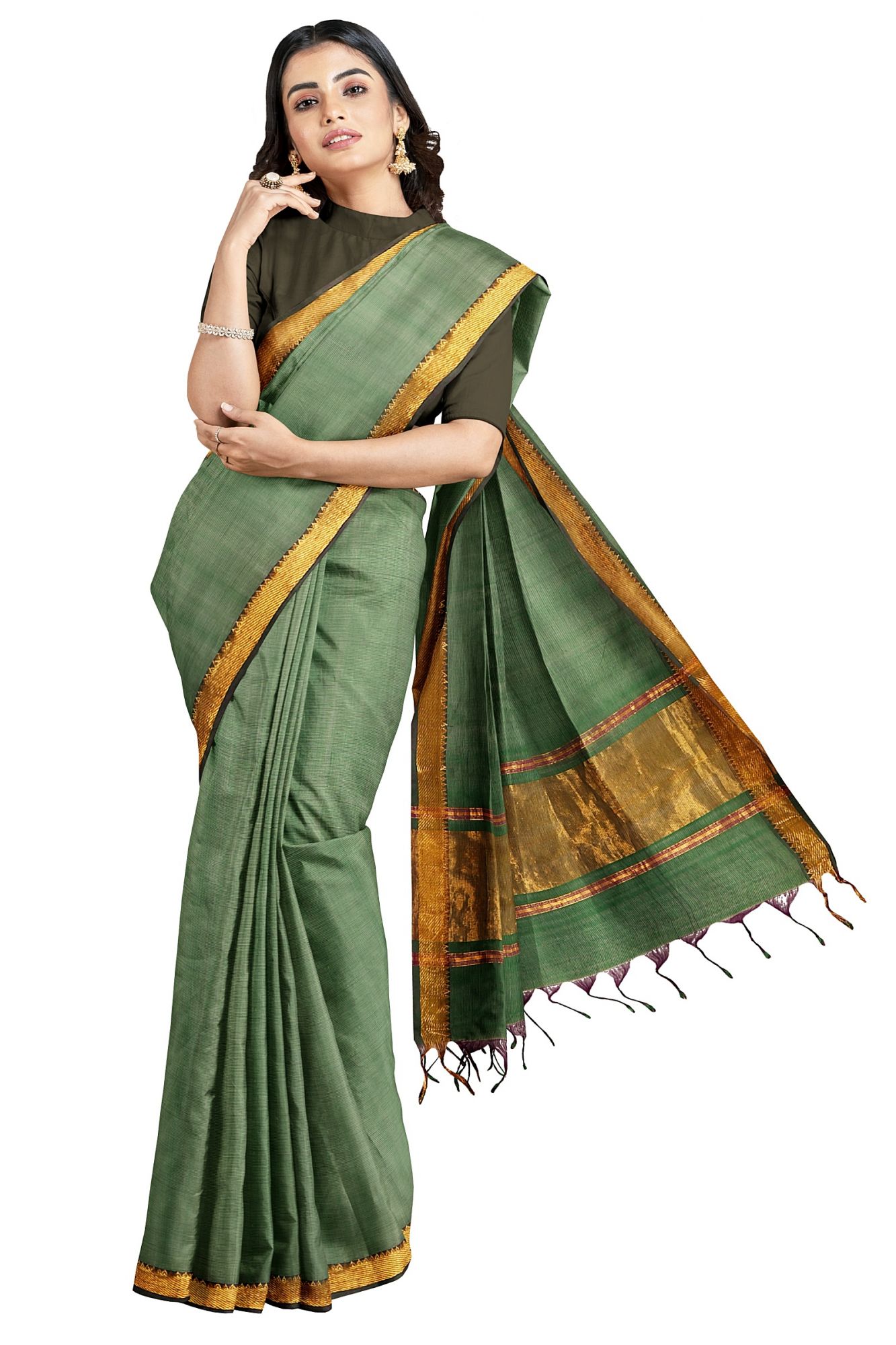 Mangalagiri Jari Border Cotton Saree