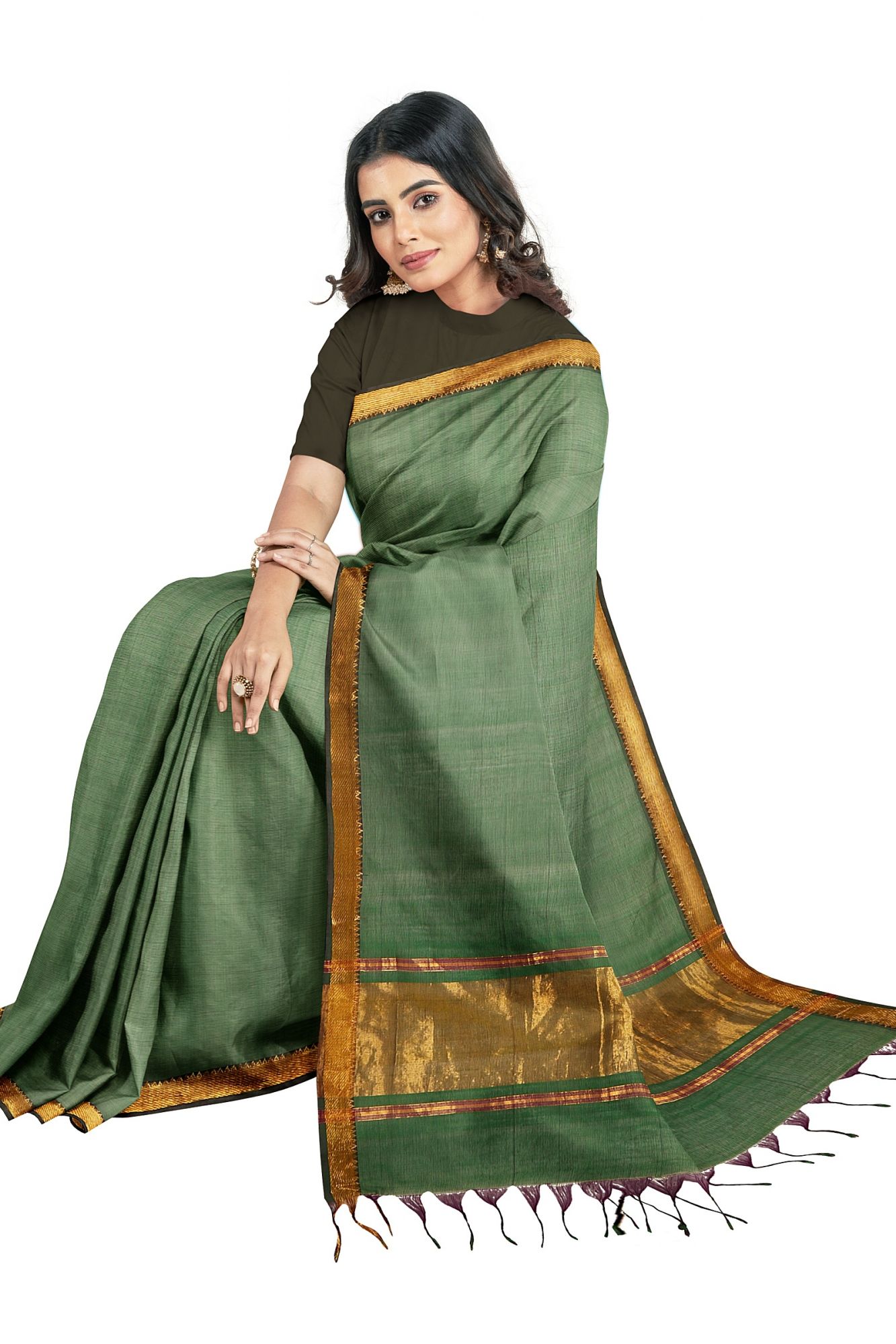 Mangalagiri Jari Border Cotton Saree
