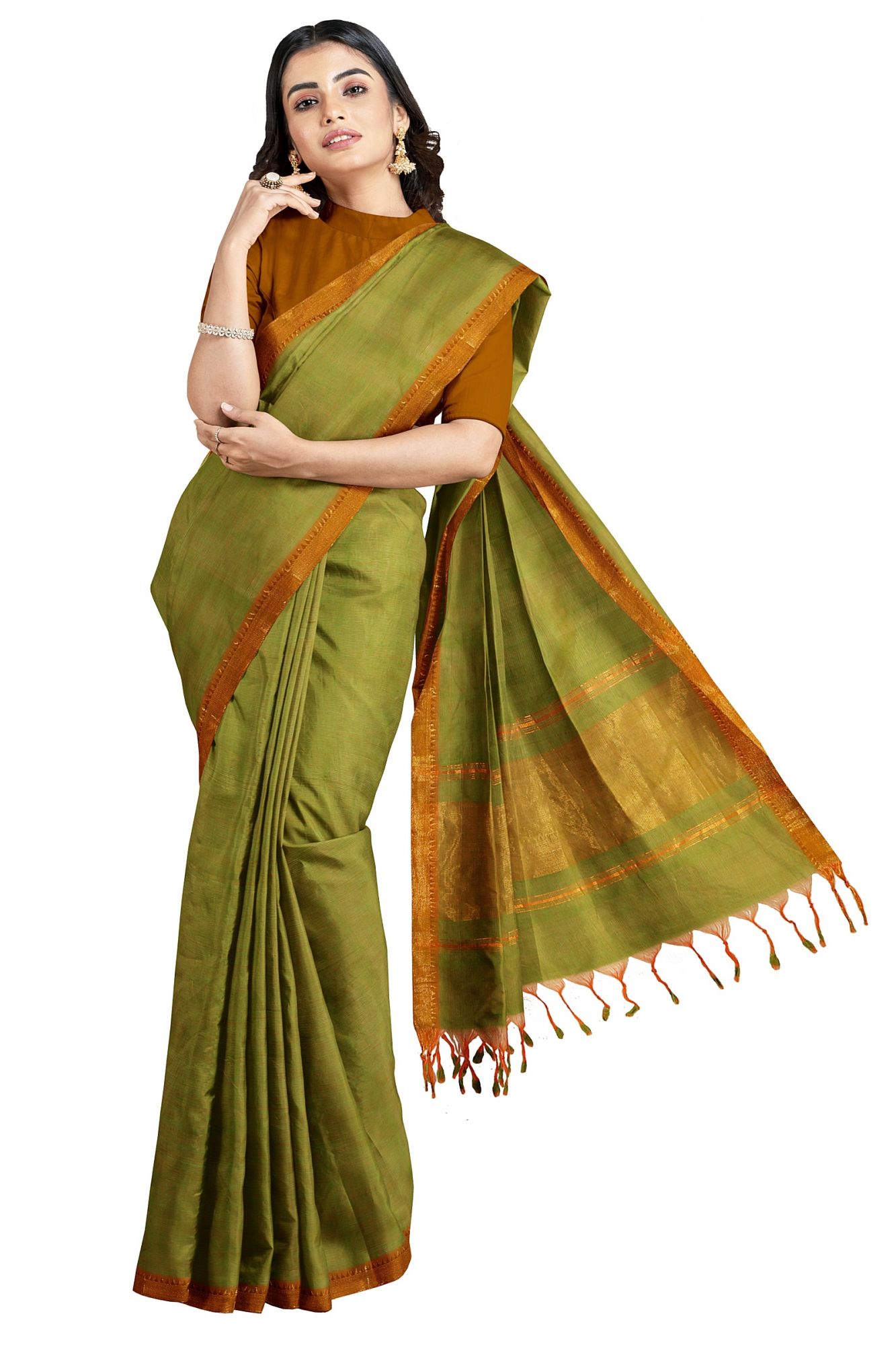 Mangalagiri Jari Border Cotton Saree