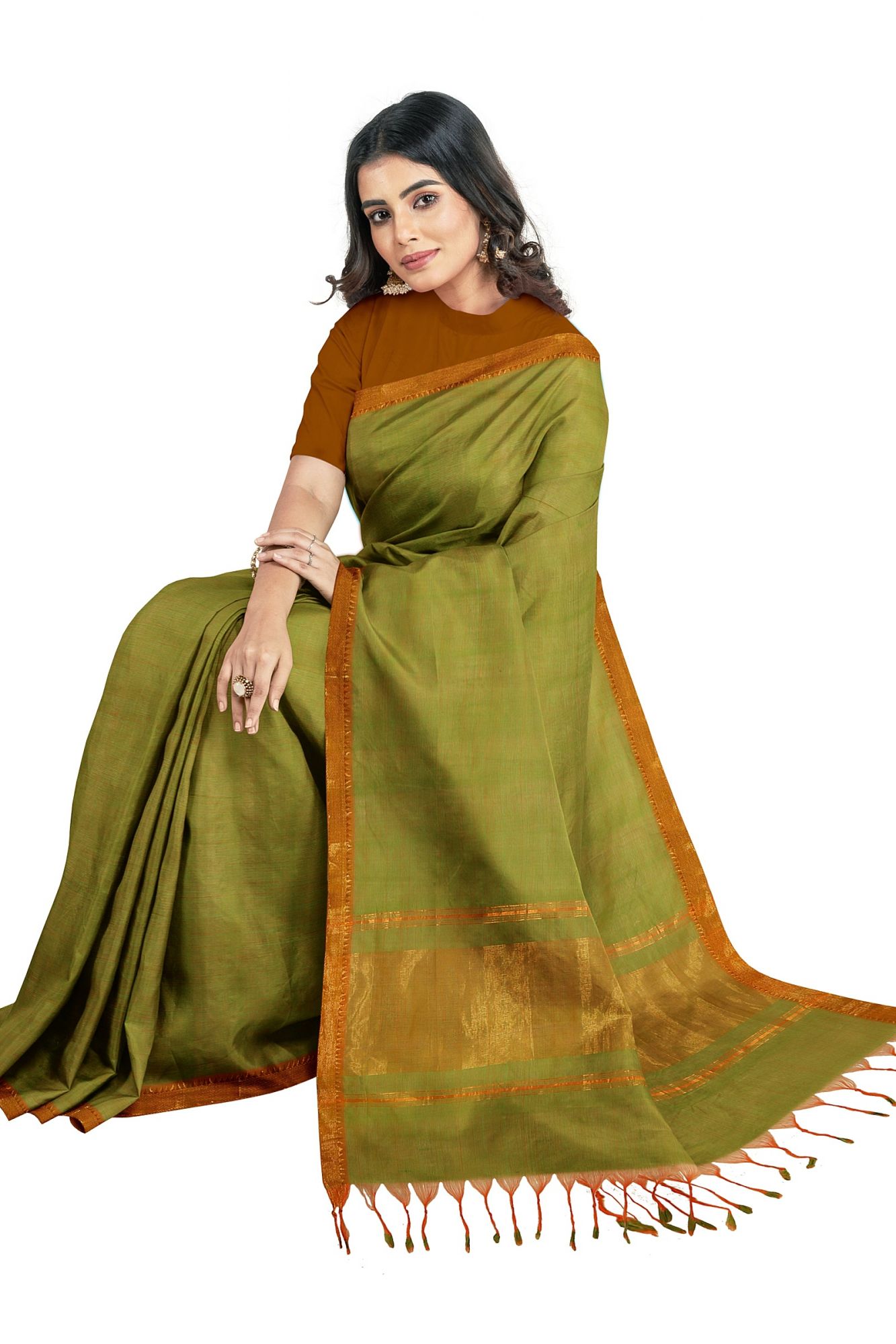 Mangalagiri Jari Border Cotton Saree