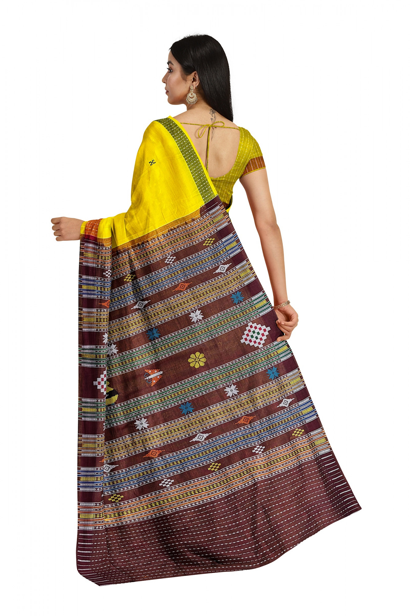 Yellow Dhalapathara Handloom Cotton Saree