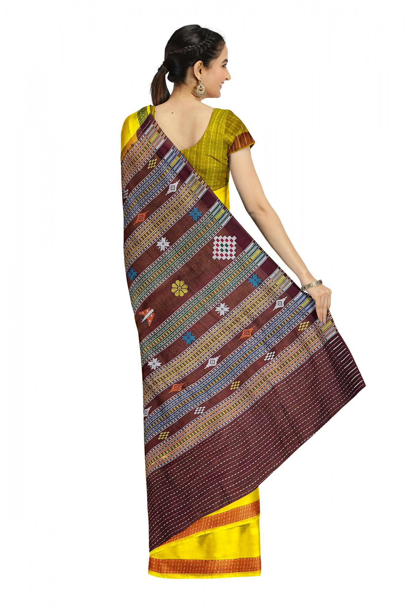 Yellow Dhalapathara Handloom Cotton Saree
