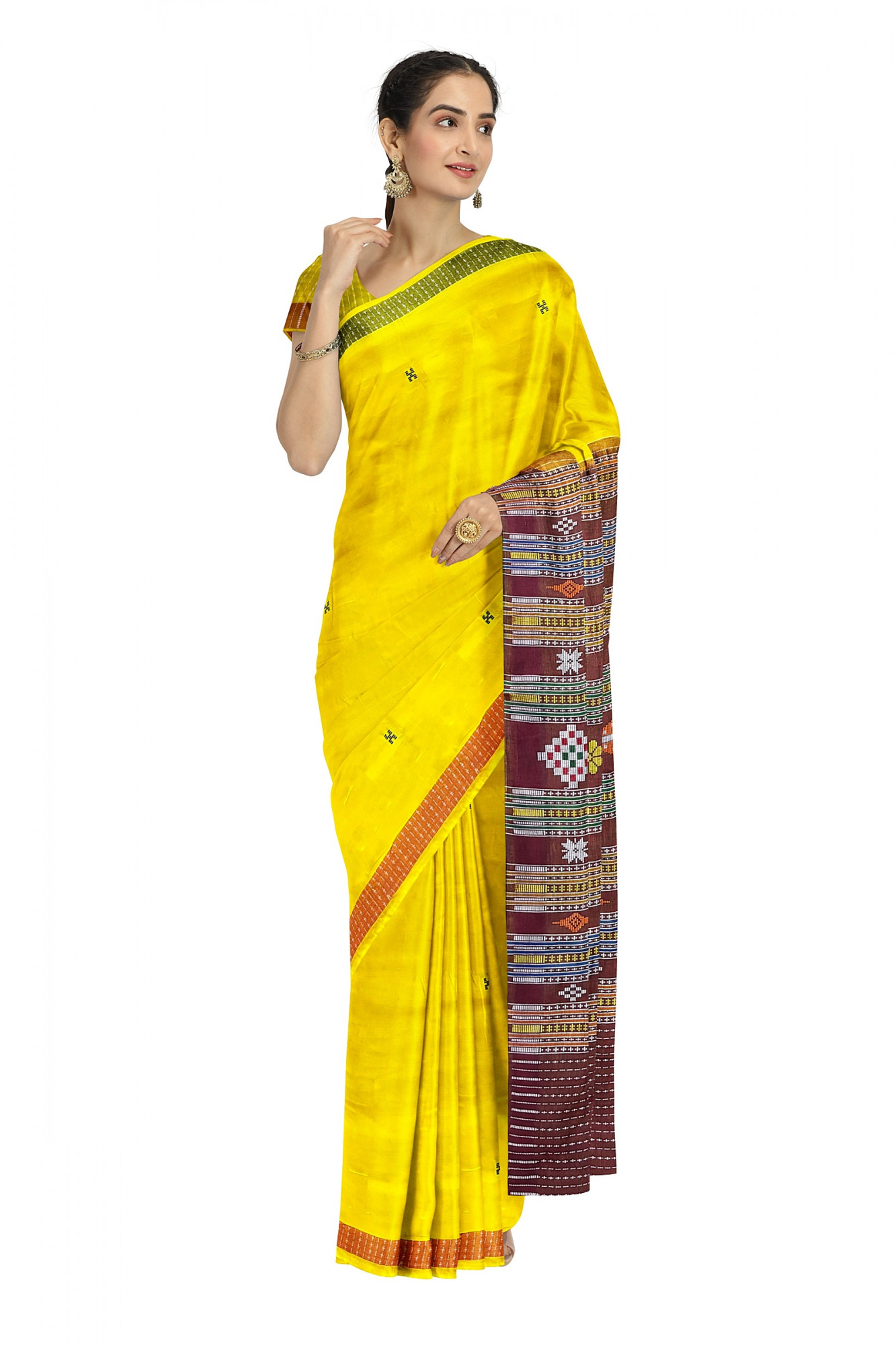 Yellow Dhalapathara Handloom Cotton Saree