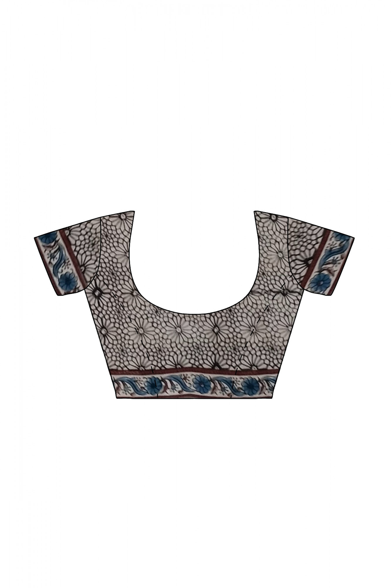 Exquisite Ajrakh Hand block Print Modal Silk Saree in Off White