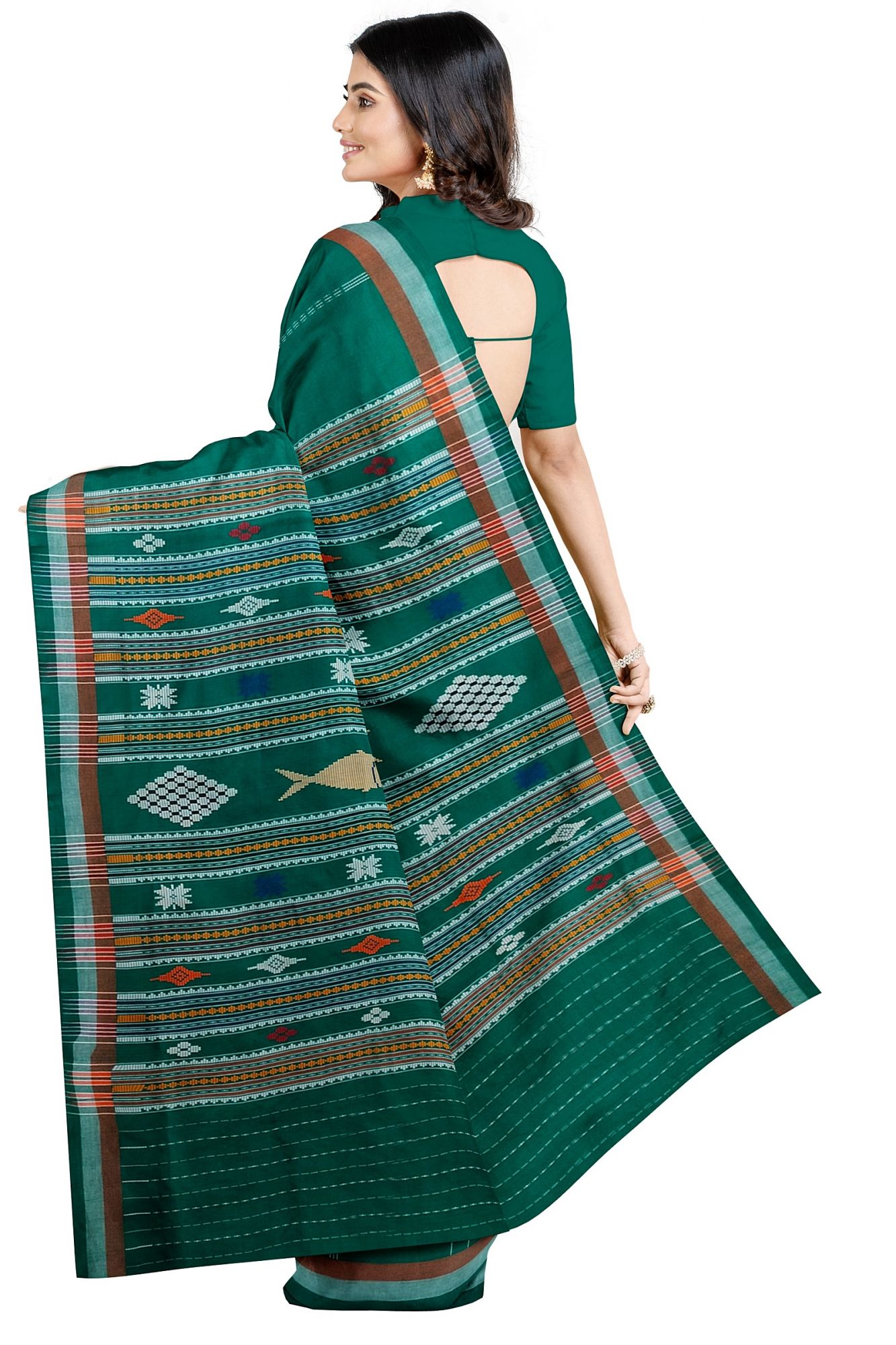 Green Dhalapathara Handloom Cotton Saree