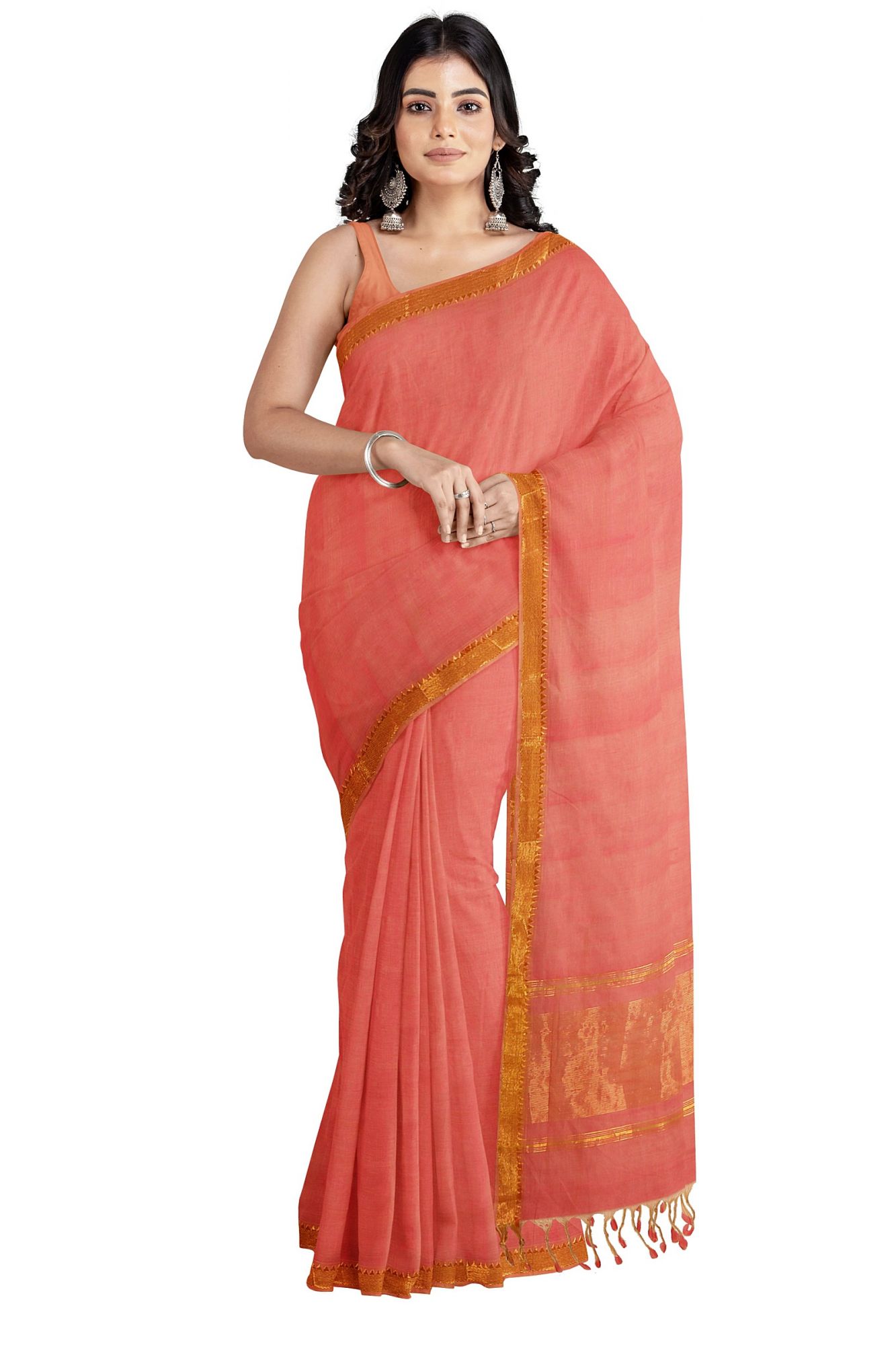 Handloom Mangalagiri zari Cotton Saree