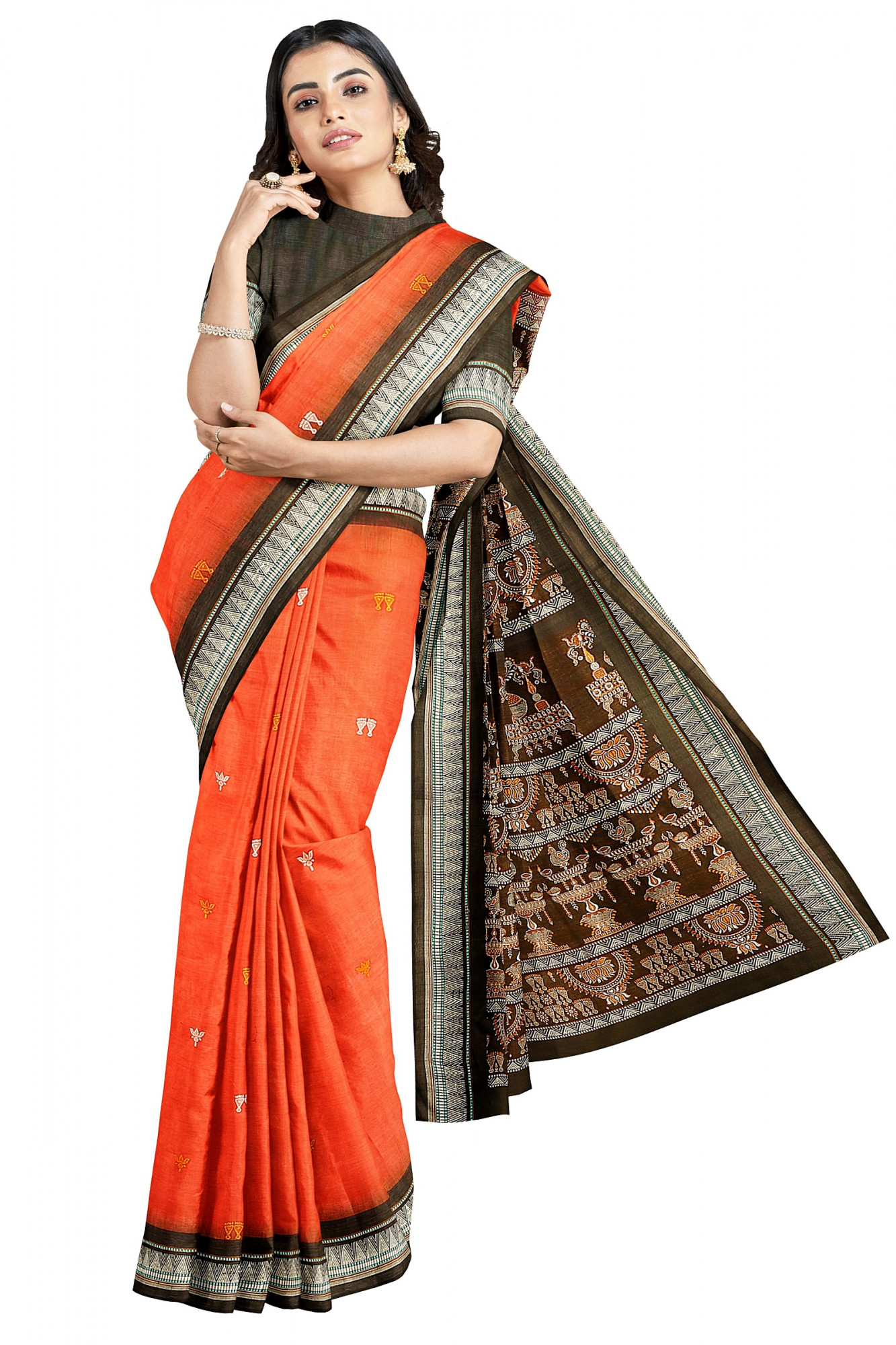 Sonepuri Bomkai Handloom Cotton Saree