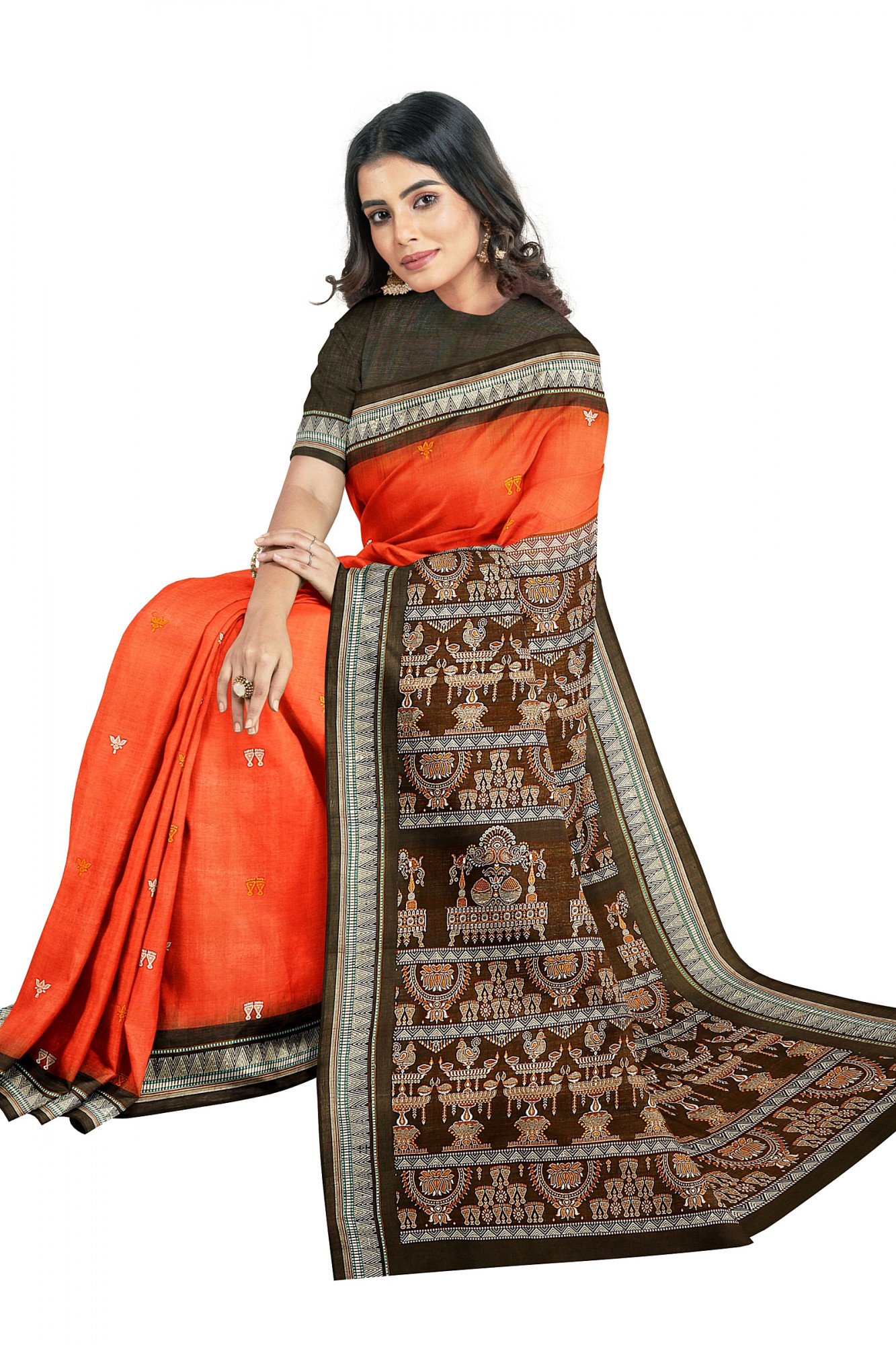 Sonepuri Bomkai Handloom Cotton Saree