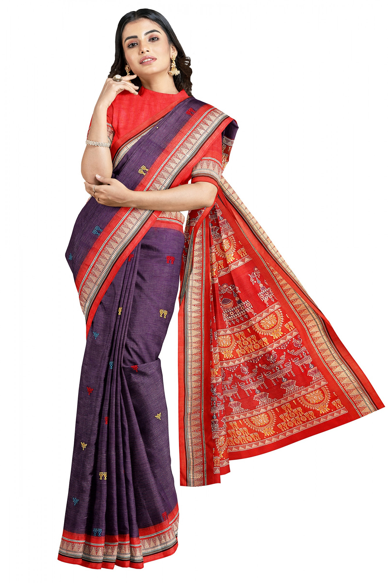 Sonepuri Bomkai Handloom Cotton Saree