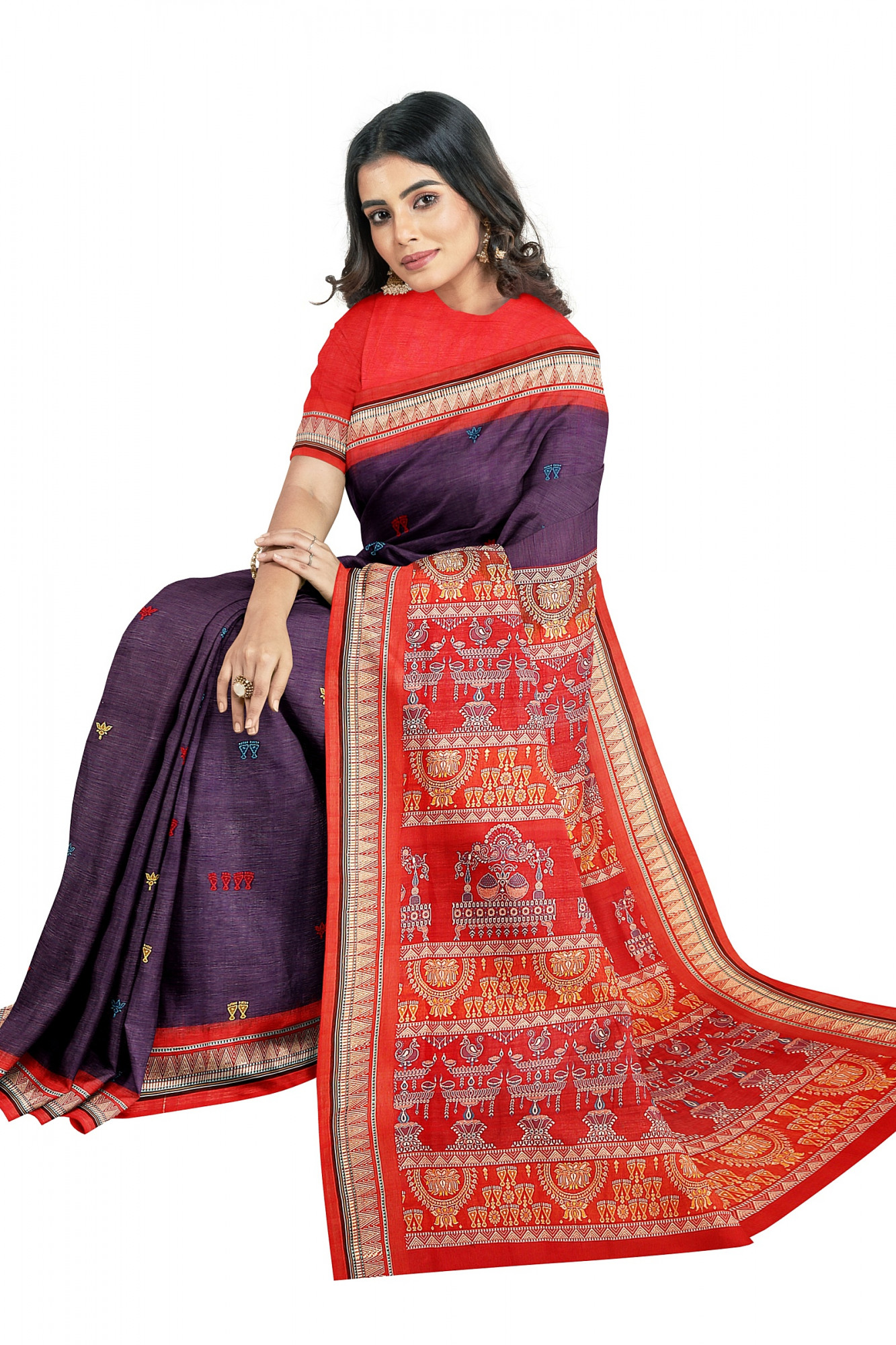 Sonepuri Bomkai Handloom Cotton Saree