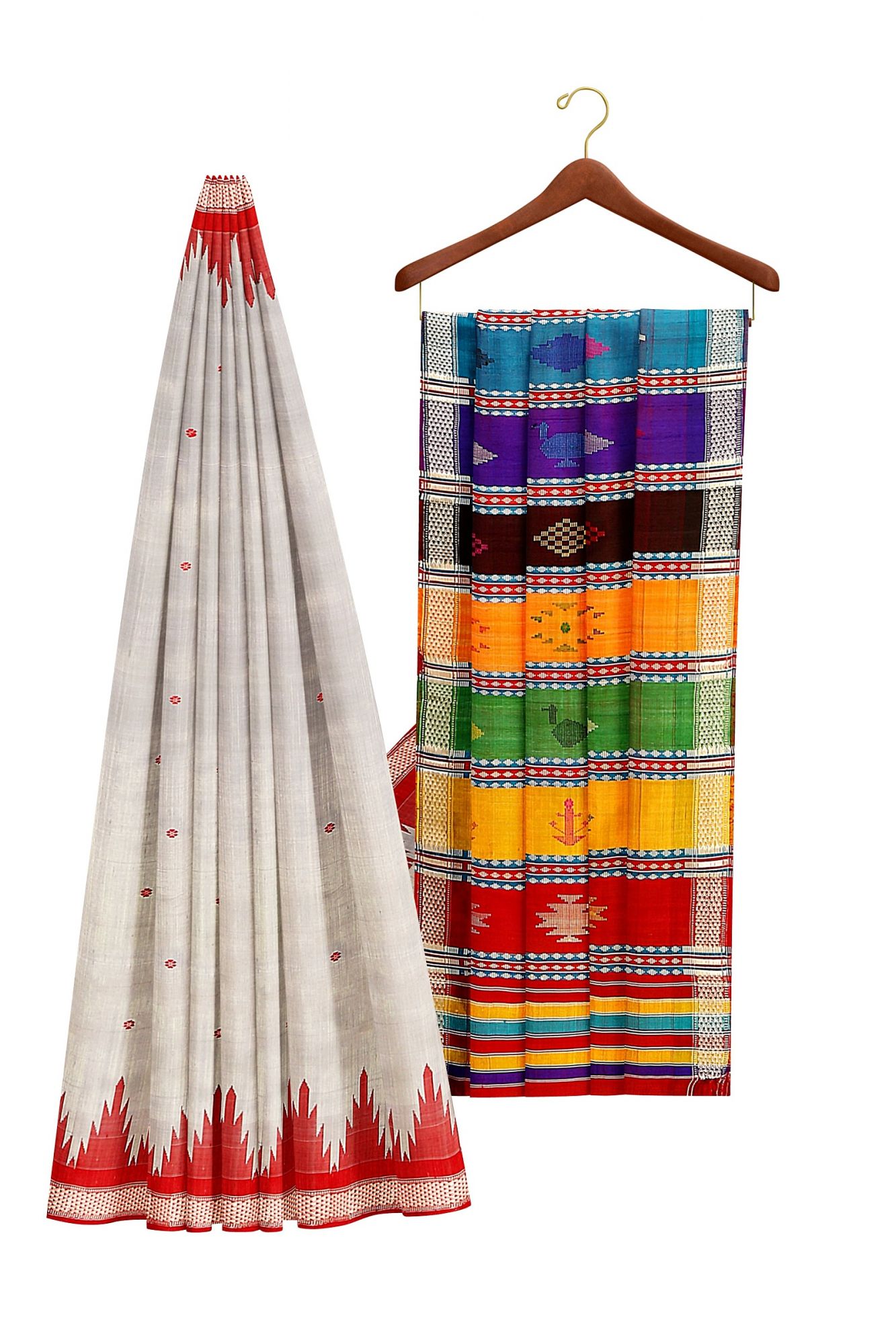 Berhampuri Ganjam Double Pallu Silk Saree
