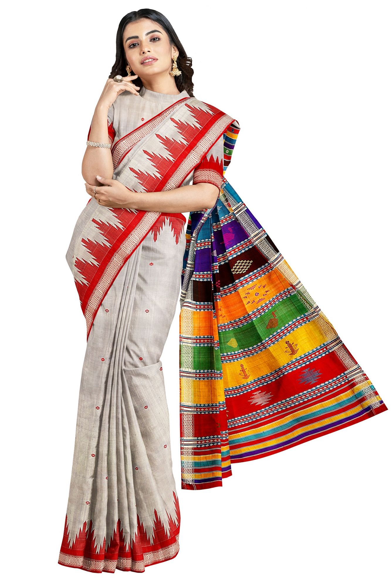 Berhampuri Ganjam Double Pallu Silk Saree