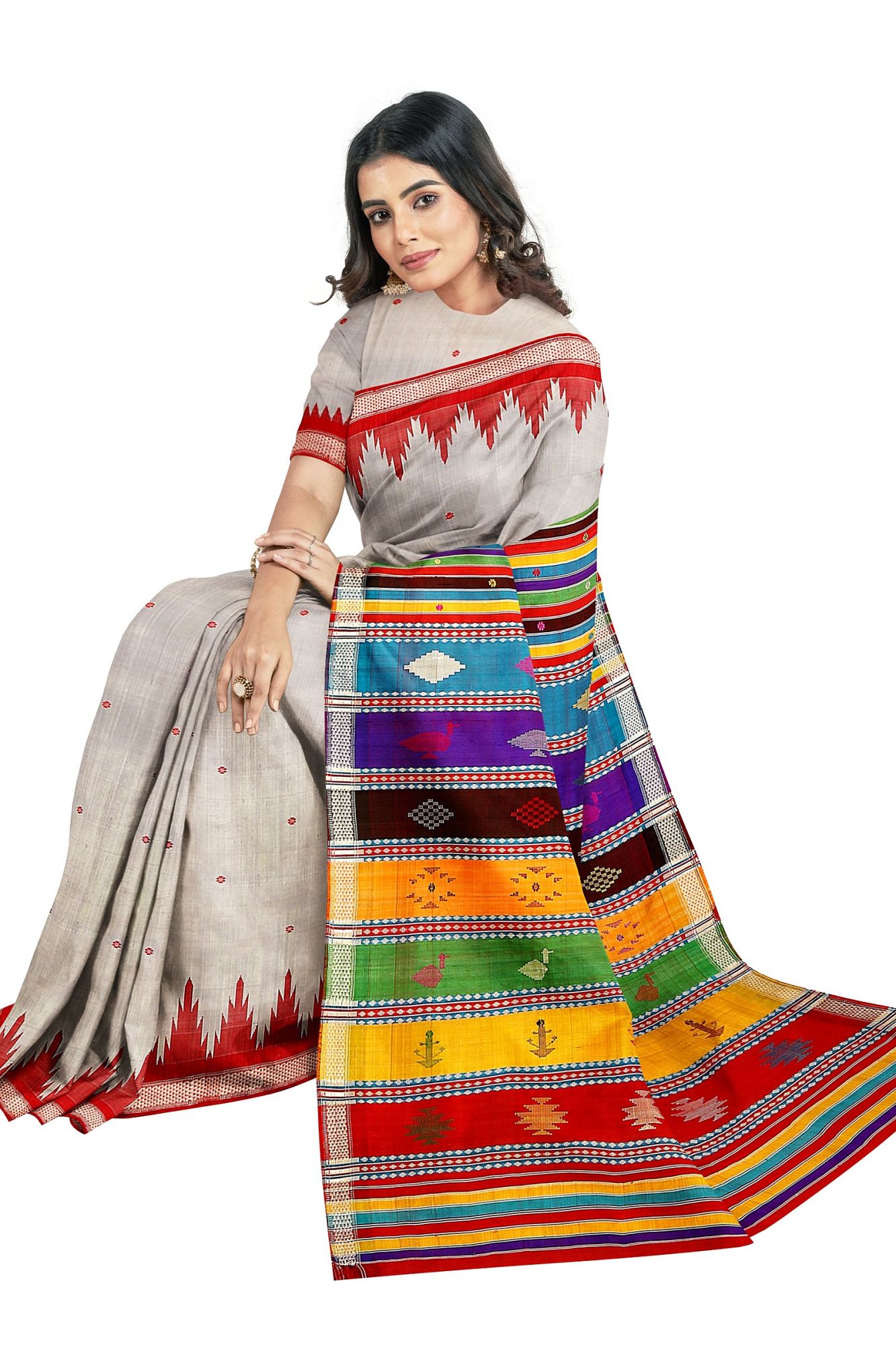 Berhampuri Ganjam Double Pallu Silk Saree