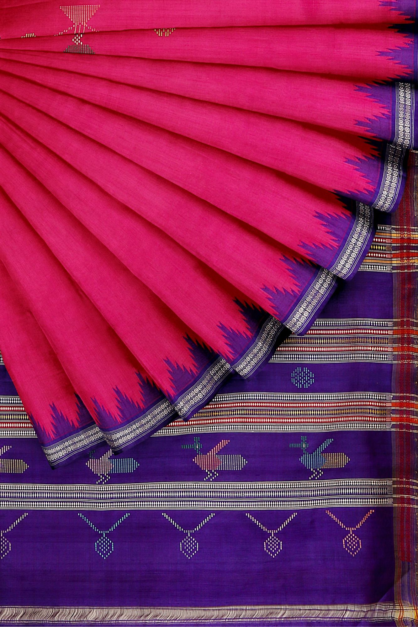 Berhampuri Ganjam Double Pallu Silk Saree