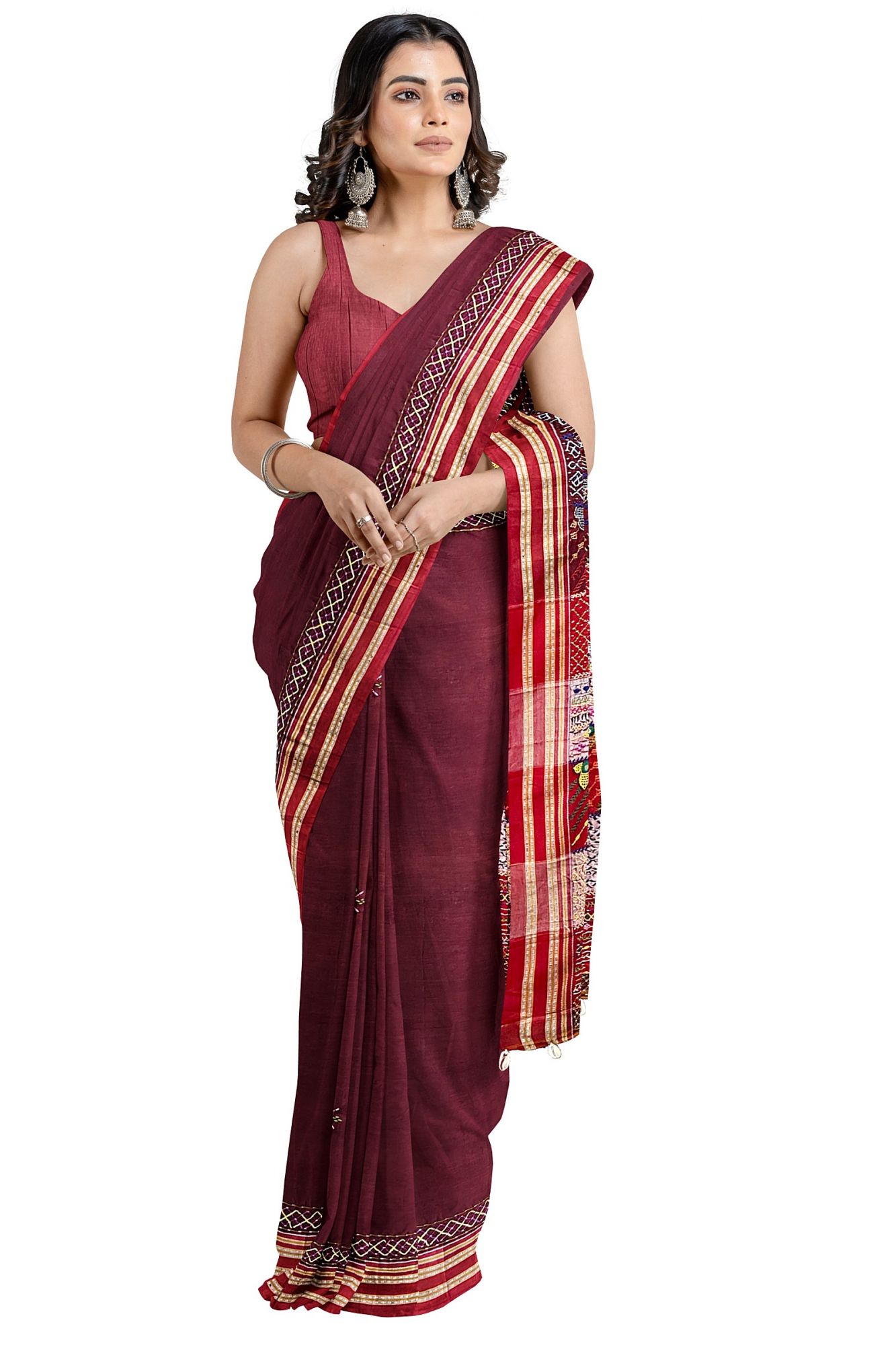Lambani hand embroidered cotton saree