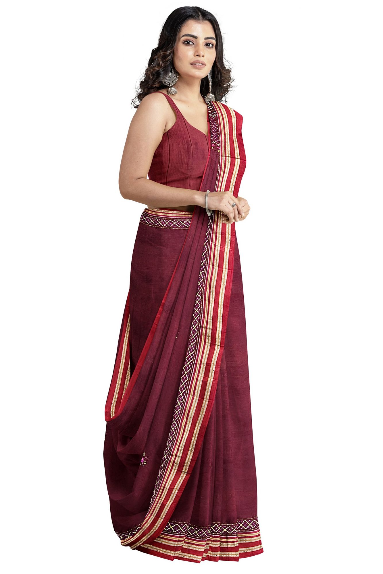 Lambani hand embroidered cotton saree