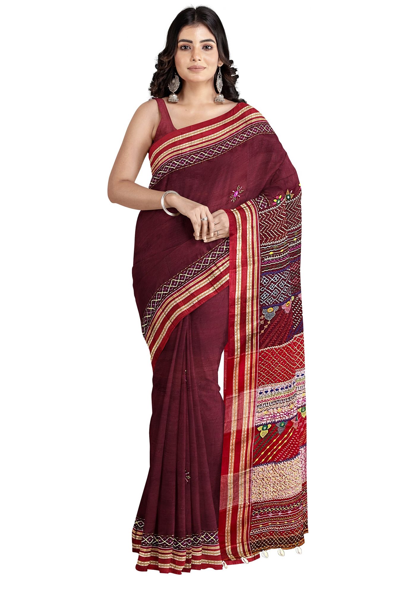 Lambani hand embroidered cotton saree